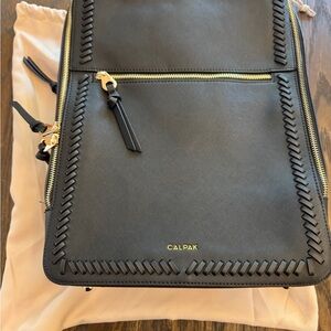 Calpak Black Backpack with Gold Zippers